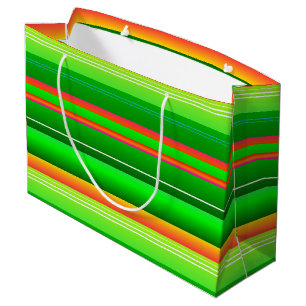 Christmas color creative green red striped large gift bag