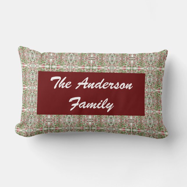Christmas Color Red Green Abstract Pattern Family Lumbar Pillow (Front)