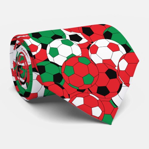 Christmas Color Soccer Ball Collage_Two Side Print Neck Tie