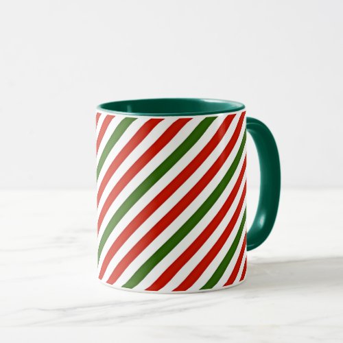 Christmas color stripes mug