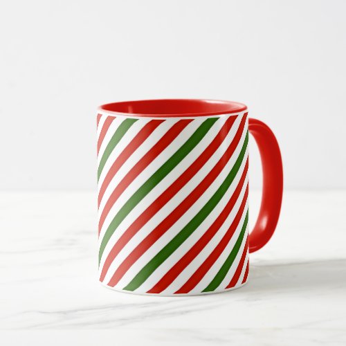 Christmas color stripes mug