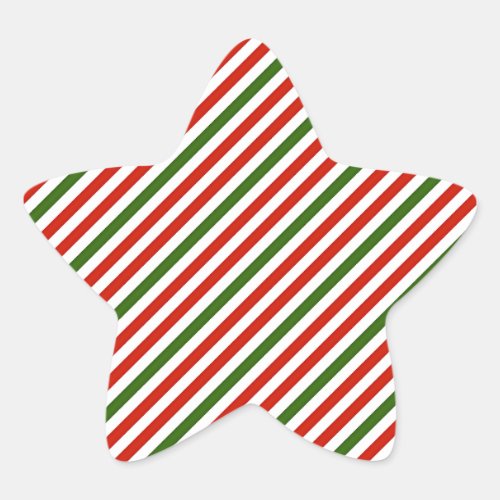Christmas color stripes, star sticker