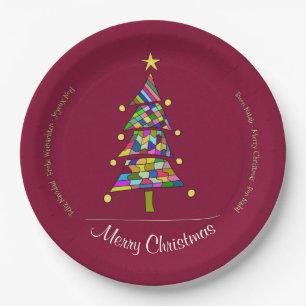 Christmas Color Tree Paper Plates