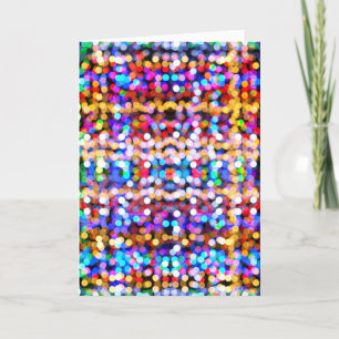 Christmas Colorful Bokeh Lights Festive Holiday Card