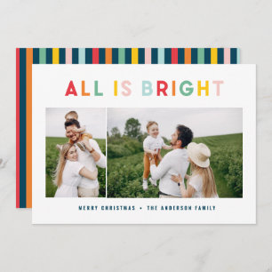 Christmas colorful bright 1 photo modern family holiday card