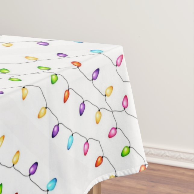 Christmas Colorful Bright Lights  Tablecloth (In Situ)
