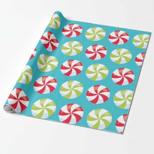 Christmas Colorful Candy Pattern Wrapping Paper