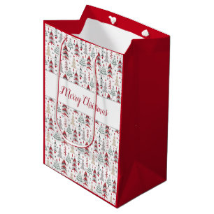 Christmas colorful Christmas tree Medium Gift Bag