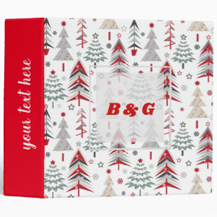 Christmas ,colorful ,Christmas tree ,red ,green 3 Ring Binder