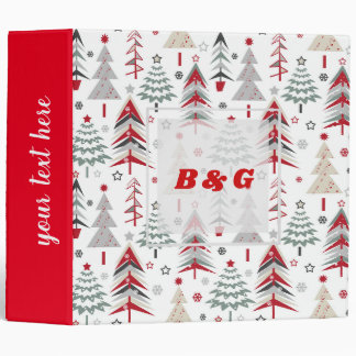 Christmas ,colorful ,Christmas tree ,red ,green 3 Ring Binder