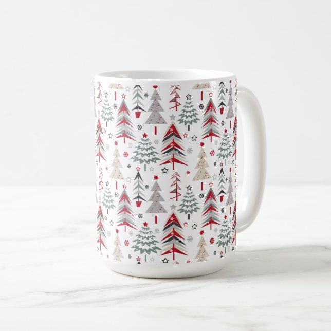 Christmas ,colorful ,Christmas tree ,red ,green Coffee Mug (Front Right)