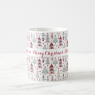 Christmas colorful Christmas tree red green forest Coffee Mug