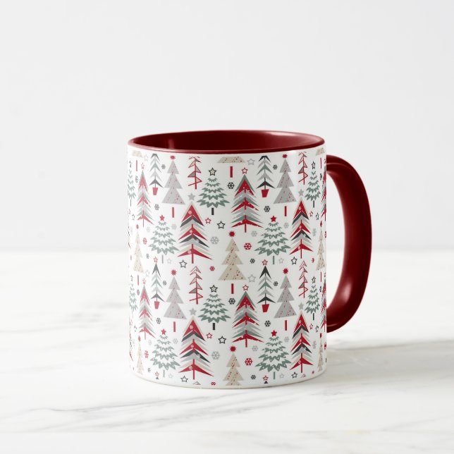 Christmas ,colorful ,Christmas tree ,red ,green Mug (Front Right)