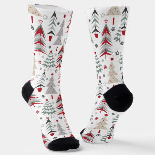 Christmas ,colorful ,Christmas tree ,red ,green S Socks