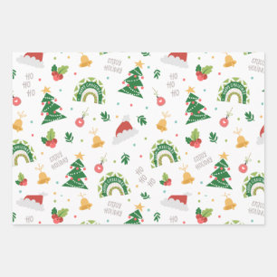 Christmas colorful decoration wrapping paper