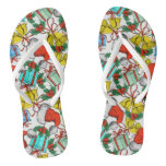Christmas Colorful Gifts Red Santa Hats Holidays Flip Flops