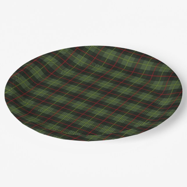 Christmas Colorful Plaid Paper Plates (Angled)