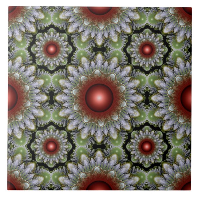 Christmas colorful red decoration ceramic tile (Front)