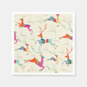 Christmas Colorful Reindeer Pretty Napkins