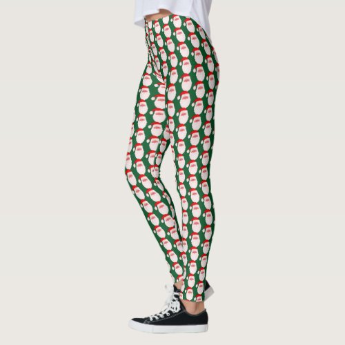 Christmas colorful santa face leggings