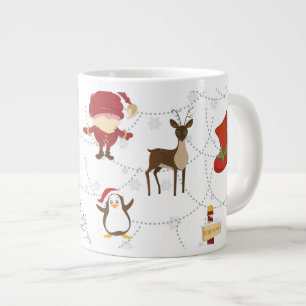 Christmas Colorful Symbols 2 Changeable Background Giant Coffee Mug