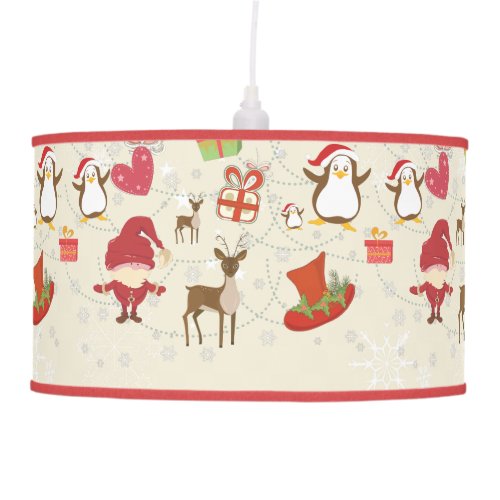 Christmas Colorful Symbols 2 Changeable Background Pendant Lamp