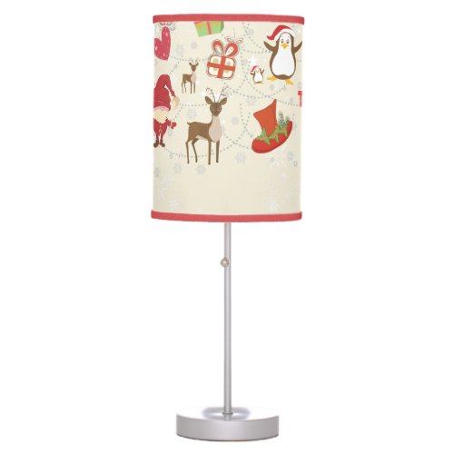 Christmas Colorful Symbols 2 Changeable Background Table Lamp