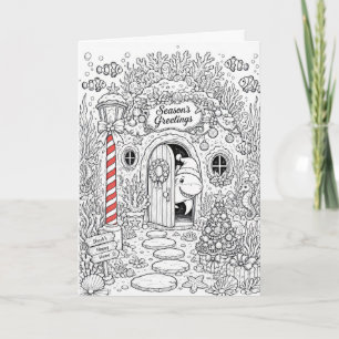 Christmas Coloring Book Ocean Fun Card