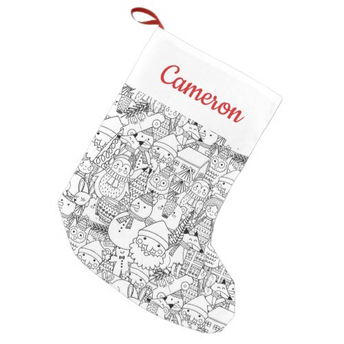 Christmas Coloring Book Pattern Small Christmas Stocking