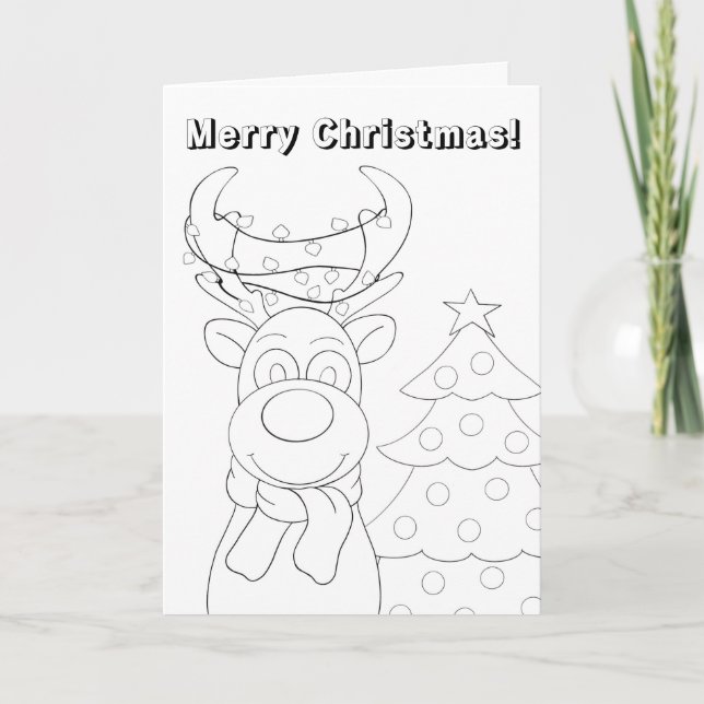 Christmas Coloring Card for Kids (Front)