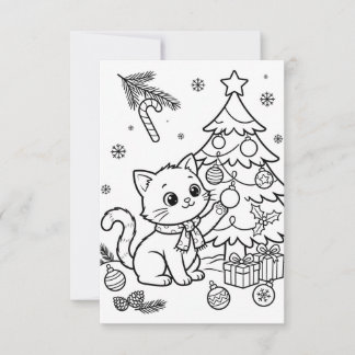 christmas coloring kids ages 3-8 thank you card