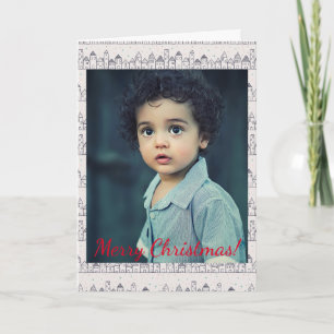 Christmas Coloring Page Village in the Snow Photo Note Card