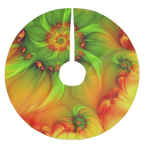 Christmas Colors Abstract Colorful Fractal Art Brushed Polyester Tree Skirt