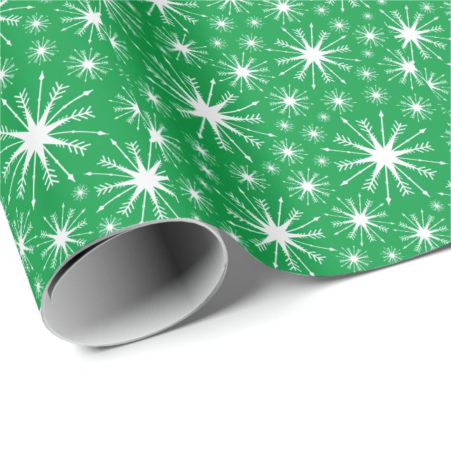 Christmas Colors and Snowflakes Wrapping Paper (Roll Corner)