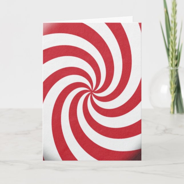 Christmas Colors Candy Red White Swirls Holidays Holiday Card (Front)