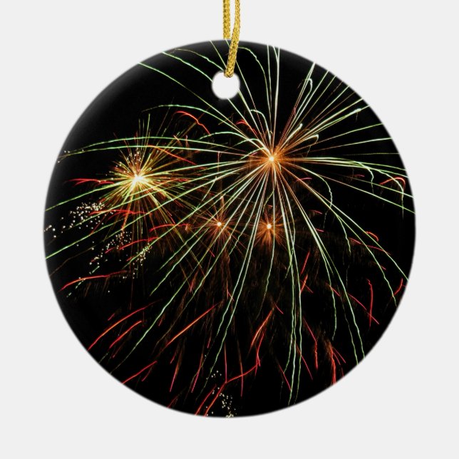 Christmas Colors Ceramic Ornament (Front)