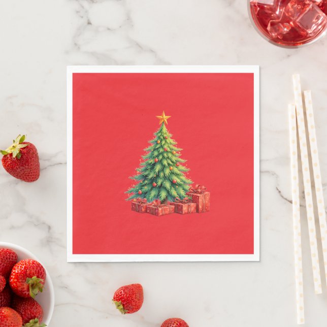 Christmas Colors, Decorated Christmas Tree, Napkins (Insitu)