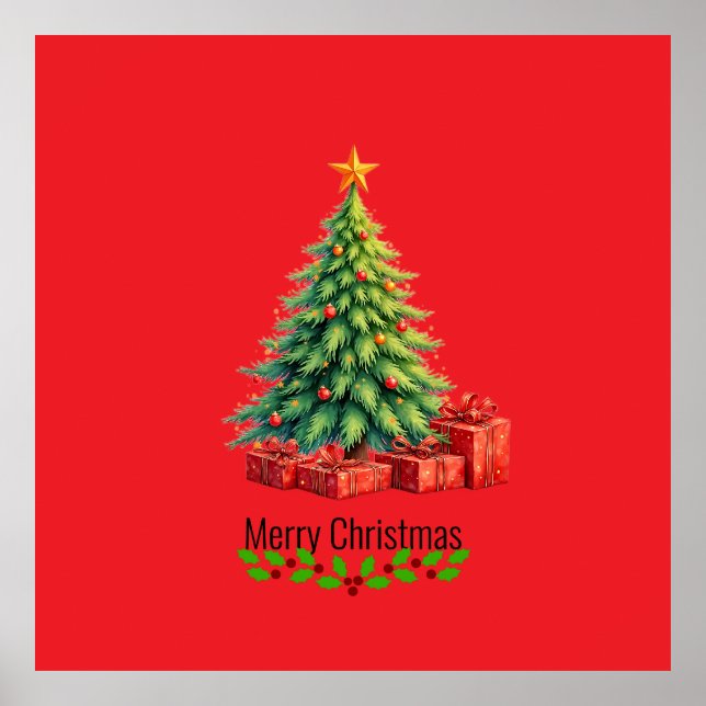 Christmas Colors, Decorated Christmas Tree, Poster (Front)