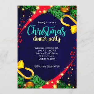 Christmas Colors Dinner Party Invite