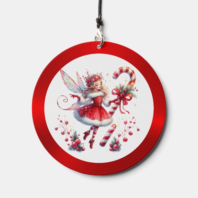 Christmas Colors Fairy Candy Caine Wind Chime (Front)