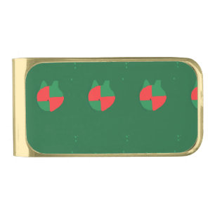 Christmas Colors Gold Finish Money Clip