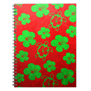 Christmas Colors Hawaiian Honu Notebook