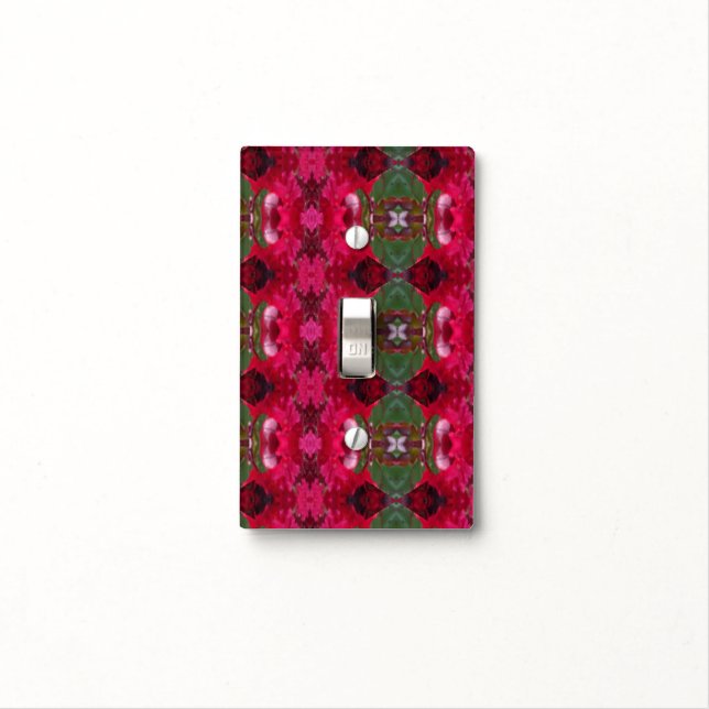 Christmas Colors Kaleidoscope Light Switch Cover (In Situ)