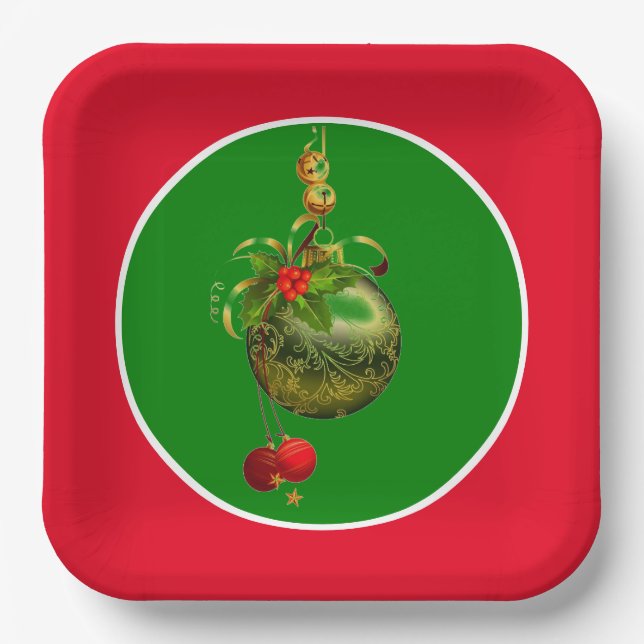Christmas Colors Paper Plates (Front)