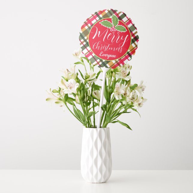 Christmas Colors Plaid  Balloon (Vase)