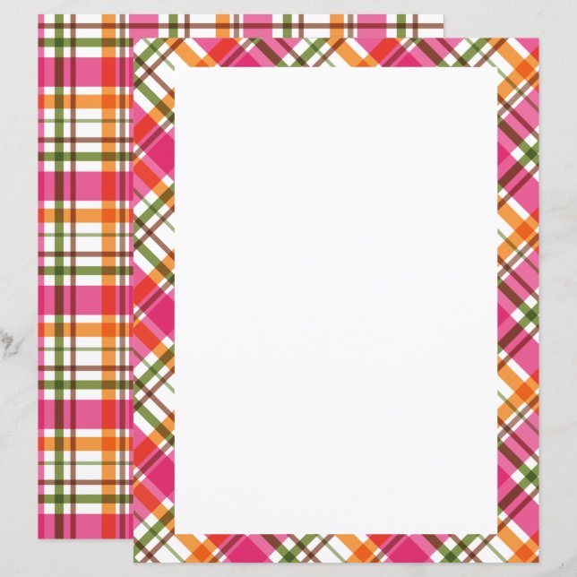 Christmas Colors Plaid Blank (Front/Back)