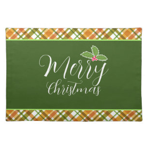 Christmas Colors Plaid Cloth Placemat