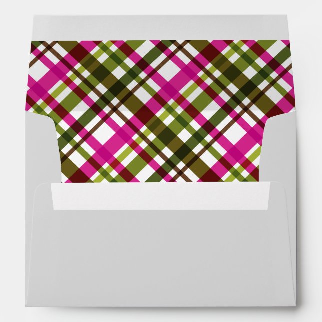 Christmas Colors Plaid  Envelope (Back (Bottom))