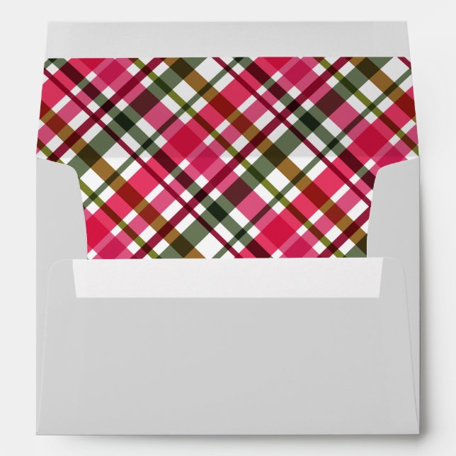 Christmas Colors Plaid  Envelope (Back (Bottom))