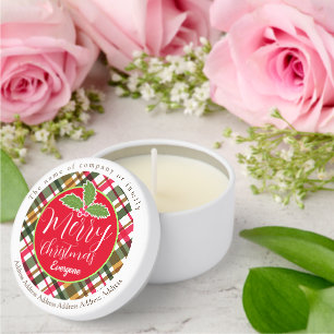 Christmas Colors Plaid Mini Candle Favors